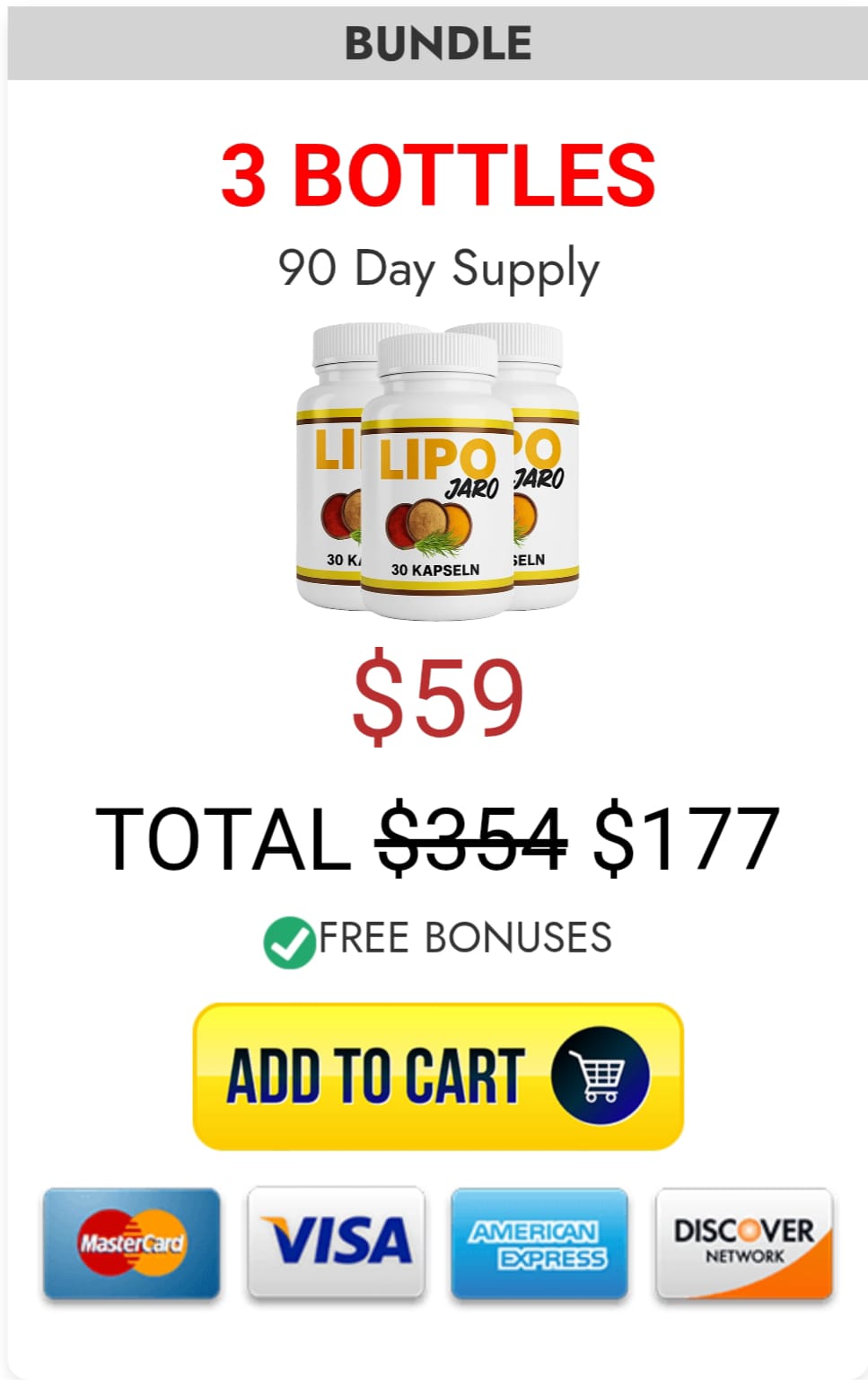 LipoJaro 3 Bottle Price